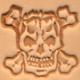 skull and crossbones leathercraft 3D pictorial stamp