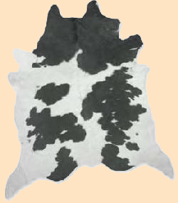 Black, white hair on cowhide, cowhide rug hair-on cow hide
