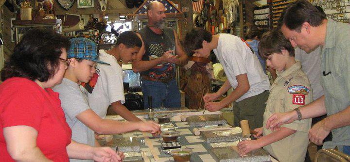 scout leathercraft merit badge, leathercraft class,