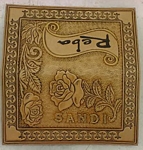 carved leather checkbook