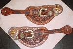 Elko custom leather spur straps