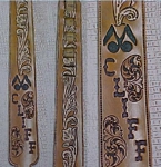 Custom leather carved guitar strap for cliff