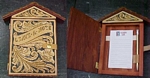 carved leather notebox, custom leather notebox