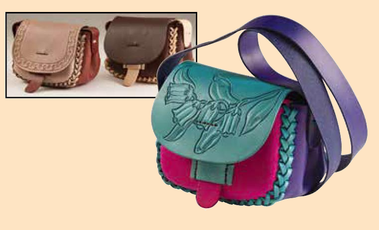 DIY Bag Kit #001 Cross Body Satchel. Leather Craft Kit To Make at Home Avocado Green / Gold / DIY Kit