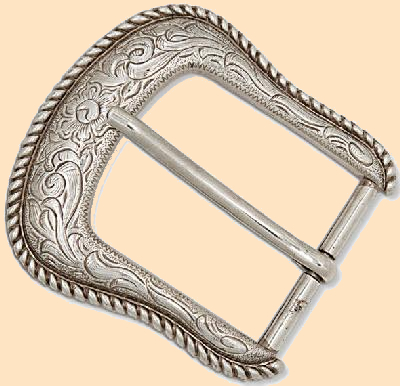 Antique Brass Rope Edge Engraved Belt Buckle Fits 1 1/2 Wide Belt 