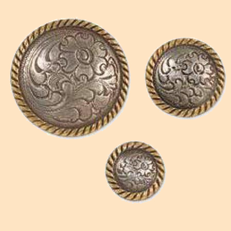 BS9164 OEB 1-1/8 Antique Brass Leather Craft Conchos Engraved Celtic  Concho Screwback - Conchos