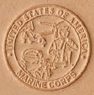 3D leather stamp marine corps