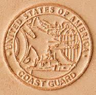 3D leather stamp coast guard
