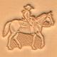 horse and rider leather 3D stamp
