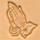 praying hands christian leather 3D stamp