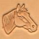 horse head right leather 3D stamp