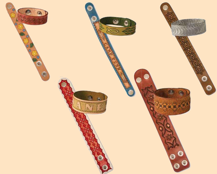 adjustable wristband kits, leather wristbands, leather bracelets